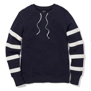 J. Peterman Navy and White Striped Sweatshirt